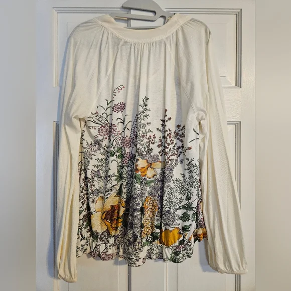 Anthro Meadow Rue Montmagny Floral Print Tie Neck Top - Picture 5 of 9